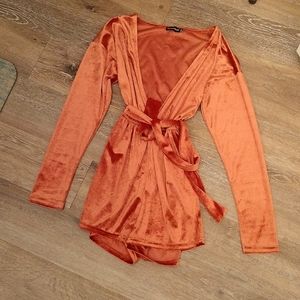 velvet Orange plunge romper Pretty Little Things USA 2 UK 6
